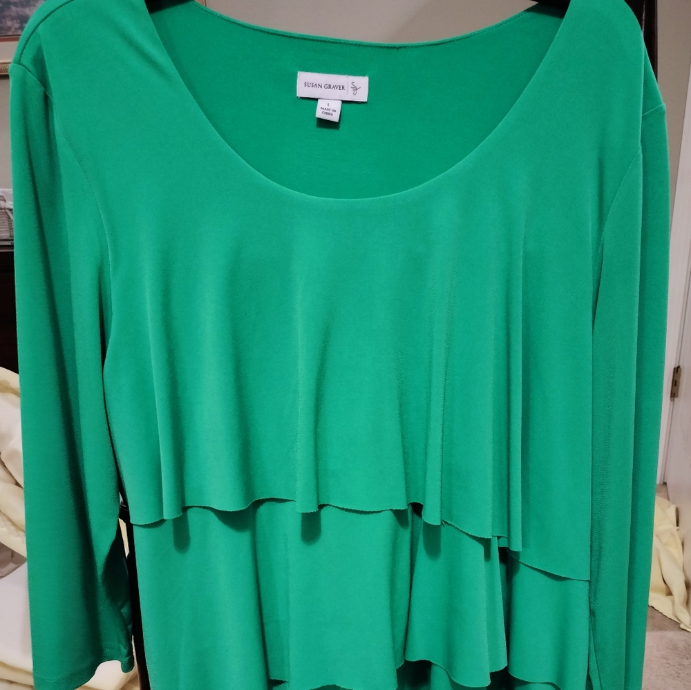 Susan Graver special edition green blouse in Large